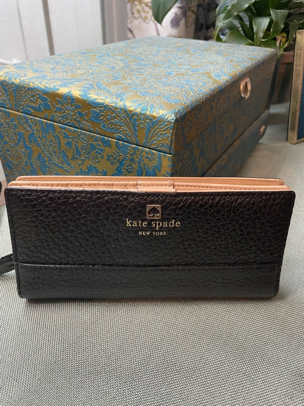 Kate Spade Wallet- Black Pebbled Leather